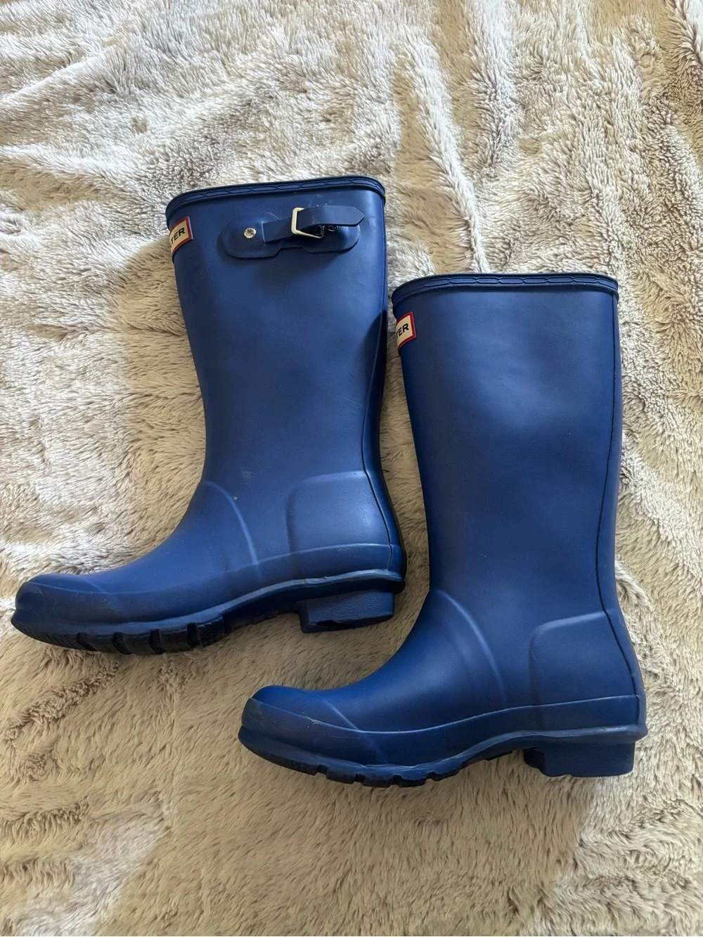 Hunter Navy Blue Mid-Calf Rubber Boots